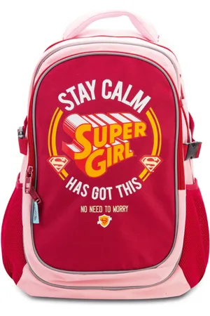 Baagl Školní batoh s pončem Supergirl – STAY CALM