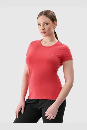 4F Dámské triko slim - červené velikost XS