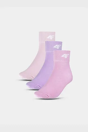 4F Dívčí ponožky casual nad kotník 3-Pack velikost 32-35