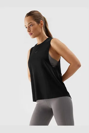 4F Dámský sportovní rychleschnoucí top loose - černý velikost XS