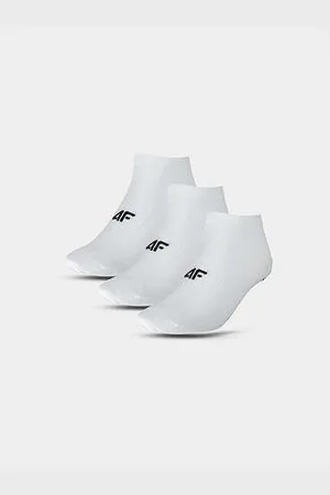 4F Dámské kotníkové ponožky casual (5pack) - bílé velikost 39-42