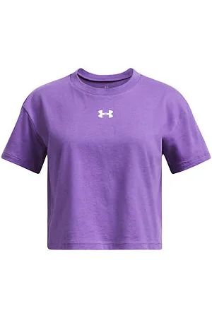 Under Armour Dívčí tričko CROP SPORTSTYLE LOGO SS velikost YL