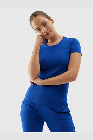 4F Dámské triko slim - modré velikost XS
