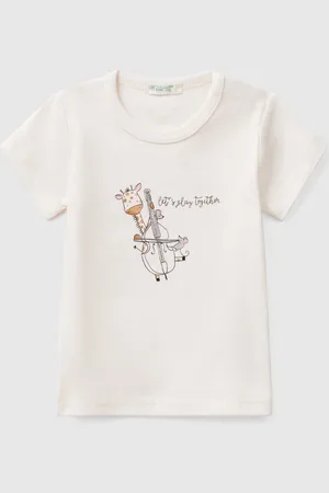 Benetton Short Sleeve T-shirt In Cotton, size 50, , Kids
