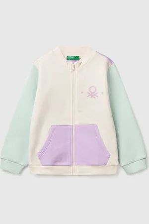 Benetton Sweatshirt With Zip In Cotton, size 98, , Kids