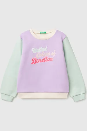 Benetton Sweatshirt In Cotton With Glittery Print, size 82, , Kids