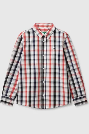 Benetton Multicolor Check Button-down Shirt, size 2XL, , Kids
