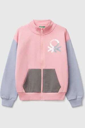 Benetton High Neck Sweatshirt With Zipper, size 2XL, , Kids