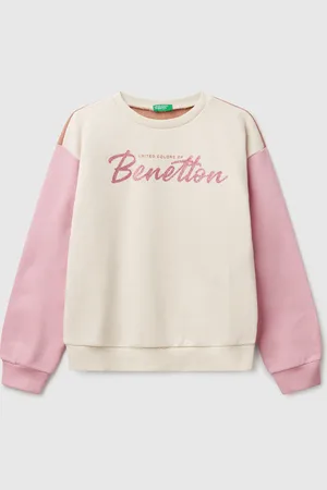 Benetton Sweatshirt With Glittery Print, size 2XL, , Kids