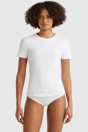 Benetton Super Stretch Cotton T-shirt, size L, , Women