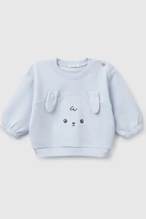 Benetton Sweatshirt With Embroidery And Patches In Cotton, size 50, , Kids