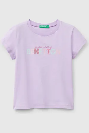 Benetton T-shirt With Glitter Print, size 82, , Kids