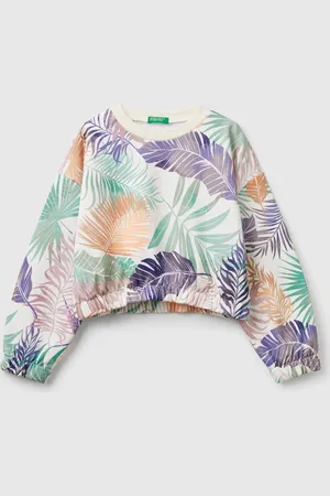 Benetton Sweatshirt With Tropical Print, size S, , Kids