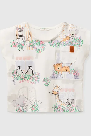 Benetton Boxy Fit T-shirt In Cotton, size 50, , Kids