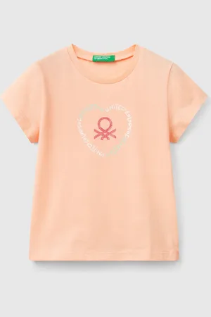 Benetton T-shirt With Glitter Print, size 82, , Kids