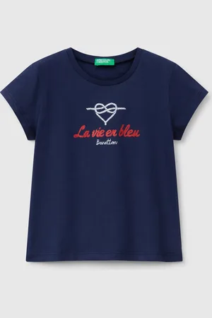 Benetton T-shirt In Cotton With Glitter, size 82, , Kids