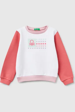 Benetton Sweatshirt In Cotton With Glittery Print, size 82, , Kids