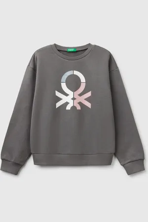 Benetton Sweatshirt With Glittery Print, size 2XL, , Kids