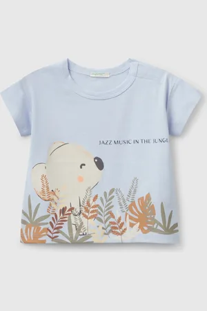 Benetton Boxy Fit T-shirt With Print, size 50, , Kids