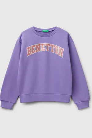 Benetton Sweatshirt With Glittery Print, size 2XL, , Kids