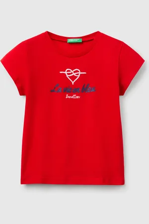 Benetton T-shirt In Cotton With Glitter, size 90, , Kids