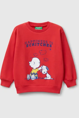 Benetton Snoopy ©peanuts Sweatshirt In Cotton, size 90, , Kids