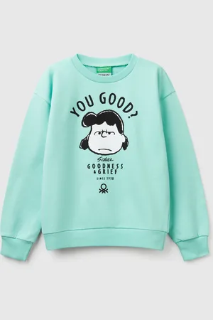 Benetton Snoopy ©peanuts Sweatshirt In Cotton, size L, , Kids