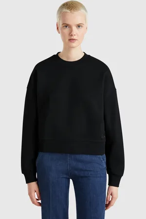 Benetton 100% Cotton Sweatshirt With Logo Print, size L, , Women