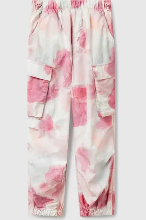 Benetton Parachute Trousers With Pattern Print, size 2XL, , Kids