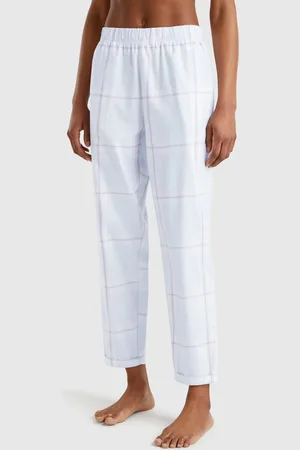 Benetton Check Trousers, size L, , Women