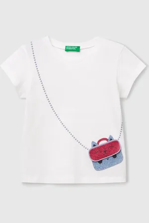 Benetton T-shirt With Print And Application, size 82, , Kids