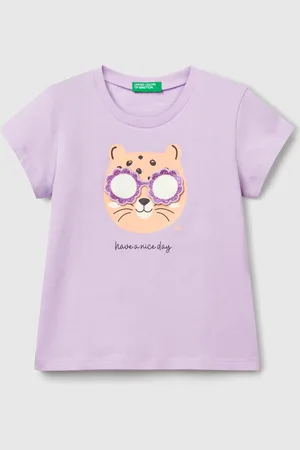Benetton T-shirt With Print And Application, size 82, , Kids