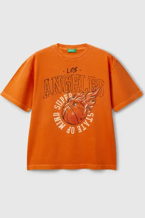 Benetton T-shirt With Print On Front And Back, size 2XL, , Kids