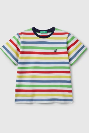 Benetton 100% Cotton Striped T-shirt, size 82, , Kids