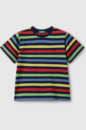Benetton 100% Cotton Striped T-shirt, size 82, , Kids