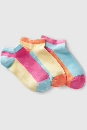 Benetton Three Pairs Of Color Block Socks, size 1-2, , Kids