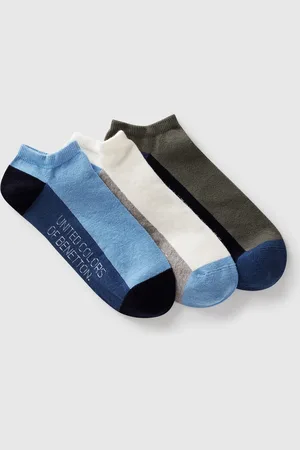 Benetton Three Pairs Of Color Block Socks, size 43-46, , Women