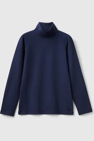 Benetton Stretch T-shirt With High Neck, size 2XL, , Kids