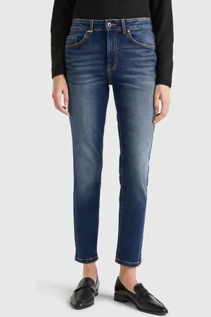 Benetton Bootcut Jeans In Recycled Cotton Blend, size 25, , Women