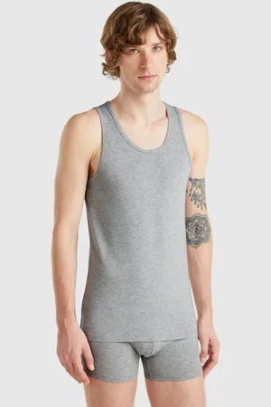 Benetton Tank Top In Stretch Cotton, size XXL, , Men