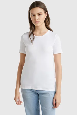 Benetton Long Fiber Cotton T-shirt, size L, , Women