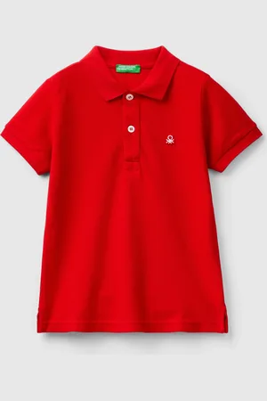 Benetton Short Sleeve Polo In Pure Cotton, size 82, , Kids