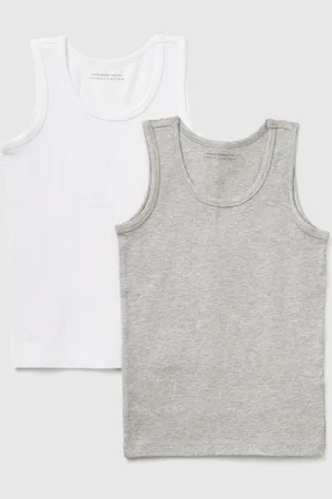Benetton Two Tank Tops In Stretch Cotton, size 90, , Kids