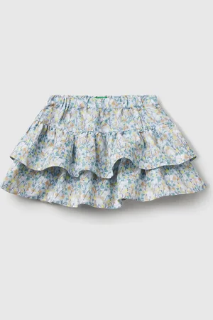 Benetton Floral Skirt With Flounces, size 82, , Kids
