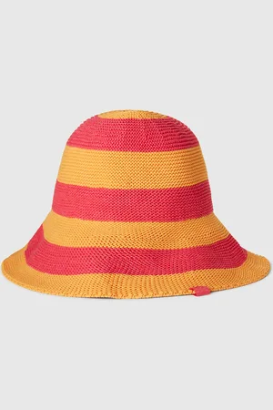 Benetton Orange And Fuchsia Striped Hat, size L, , Women