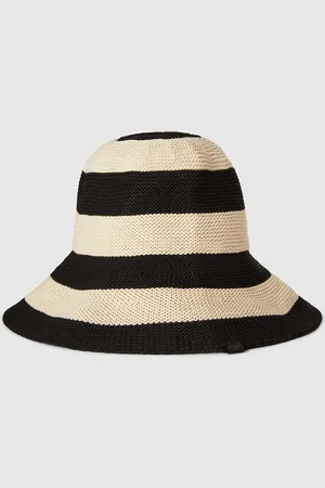 Benetton And White Striped Hat, size L, , Women