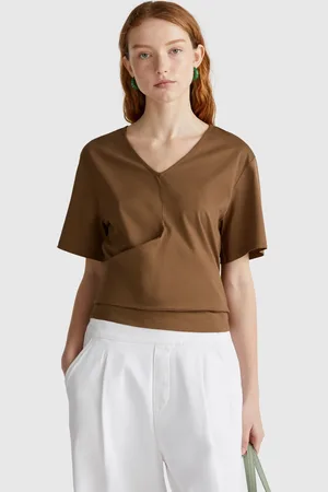 Benetton T-shirt With Knot On The Back, size L, , Women