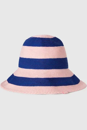 Benetton Blue And Pink Striped Hat, size L, , Women