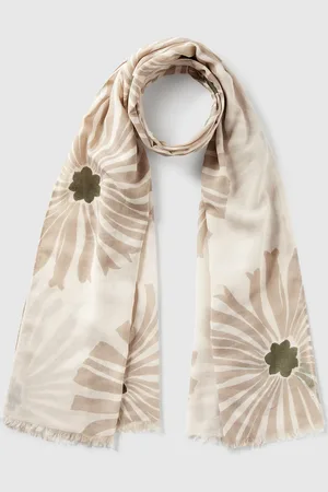 Benetton Pattern Scarf In Linen Blend, size OS, , Women
