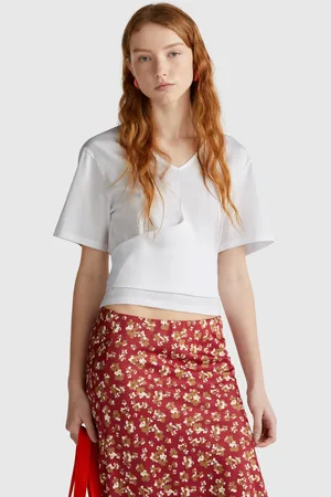 Benetton T-shirt With Knot On The Back, size L, , Women
